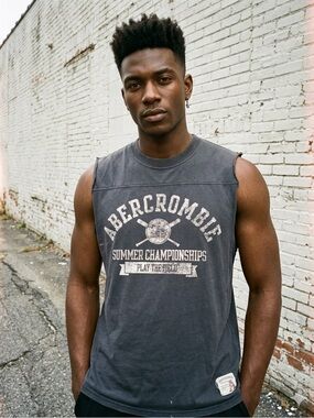 Vintage 90s Y2K Abercrombie & Fitch Shirt Mens Muscle Tank Summer Athletic L